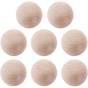 8 قطع 5.08 سم كرة خشبية مستديرة كبيرة من الكرات الخشبية الطبيعية غير مكتملة كرات خشبية خشبية خشبية لصناعة مشاريع DIY البناء، لعبة فنية للأطفال in Kuwait