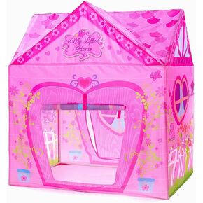خيمة لعب وردية اللون من PLAY 10 Princess Castle Kids، بيت لعب تظاهري قابل للطي للفتيات في الأماكن المغلقة والمفتوحة، سهلة الطي للخلف، 37 * 28 * 40 بوصة، كبيرة بما يكفي لـ 2-3 أطفال صغار يلعبون معًا in Saudi Arabia