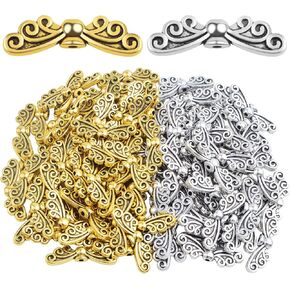 100 قطعة من خرز فاصل جناح الملاك العتيق من سبيكة التبت على شكل فراشة وجناح الجنية، إكسسوارات خرز ساحرة لصنع المجوهرات بنفسك، زينة زفاف الكريسماس، لونين in Kuwait