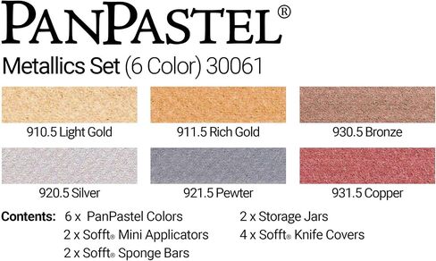 PanPastel Artist Pastels by GOLDEN, Pearlescent Colors Set, 6 Color, Professional Artist Pastels, Unique Pan Format (cake-like) in Kuwait