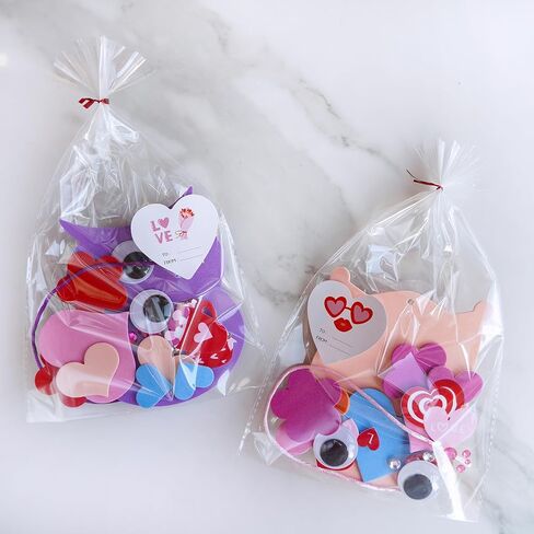 Winlyn 24 Sets Valentine's Day Craft Kits Heart Crafts DIY Valentine's Day Owl Ornaments Decorations Art Sets Foam Owl Heart Stickers for Kids Valentine's Day Party Classroom Activities Gift Exchange in Saudi Arabia
