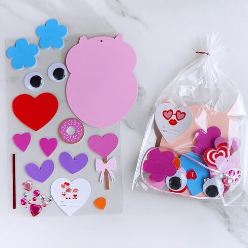 Winlyn 24 Sets Valentine's Day Craft Kits Heart Crafts DIY Valentine's Day Owl Ornaments Decorations Art Sets Foam Owl Heart Stickers for Kids Valentine's Day Party Classroom Activities Gift Exchange in Saudi Arabia
