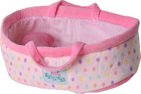 Pastel Polka Dot Baby Doll Bed 18" | Baby Doll Bassinets, Play Baby Doll Carrier, Doll Baby Carriers, Baby Doll Carrier Bed, Dolls Bassinets, Bassinet for Dolls, Dolls Carrier, Soft Doll Carrier in Saudi Arabia