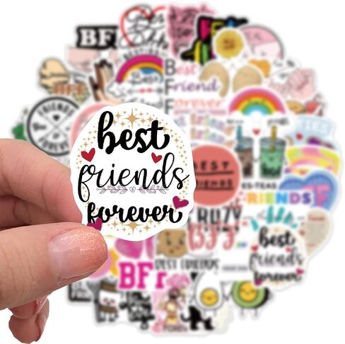 50 قطعة من ملصقات الصداقة - ملصقات فينيل مقاومة للماء بتصميم لطيف لزجاجات المياه والدراجات والامتعة والكمبيوتر ولوح التزلج والسيارة والدراجة النارية in Kuwait