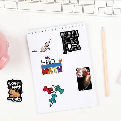 100 قطعة من ملصقات الرياضيات لزجاجة المياه وهدايا الطلاب، ملصقات الرياضيات المضحكة للابتوب ولوح التزلج والجوال والجيتار والدراجة والامتعة in Kuwait