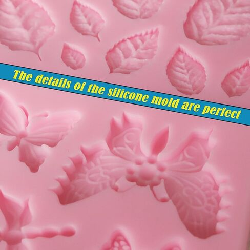 مجموعة قوالب سيليكون فوندانت 5 عبوات ، فراشات صغيرة / زهرة / أوراق / قوالب سيليكون وردي لتزيين الكعك ، صنع الشوكولاتة ، طين البوليمر ، صب الإيبوكسي in Kuwait