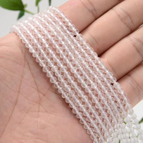 AD الخرز الأحجار الكريمة الطبيعية قطع الماس مايكرو الأوجه جولة الطفل حجم صغير 4mm جولة صغيرة لقلادة DIY صنع المجوهرات الخرز (ليلك lepidolite) in Kuwait