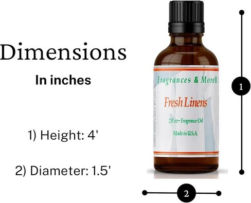 العطور والمزيد من زيت عطر البياضات المنعشة لصنع الشموع 2 أونصة. 60 مل. زيوت ناشرة لرائحة الشموع لصناعة الشموع. زيت معطر للزيوت العطرية المنزلية لصناعة الصابون والزيوت العطرية. in Kuwait