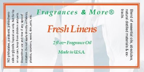 العطور والمزيد من زيت عطر البياضات المنعشة لصنع الشموع 2 أونصة. 60 مل. زيوت ناشرة لرائحة الشموع لصناعة الشموع. زيت معطر للزيوت العطرية المنزلية لصناعة الصابون والزيوت العطرية. in Kuwait