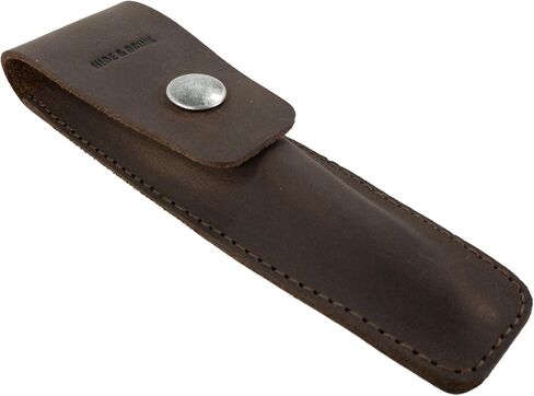 Hide & Drink, Single Pen Case, Portable Tiny Bag for Pencils, Handmade from Full Grain Leather - Bourbon Brown in Saudi Arabia