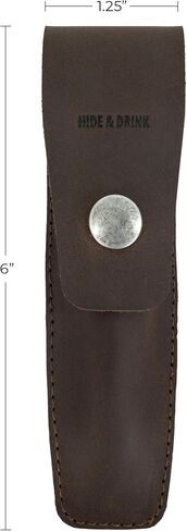 Hide & Drink, Single Pen Case, Portable Tiny Bag for Pencils, Handmade from Full Grain Leather - Bourbon Brown in Saudi Arabia
