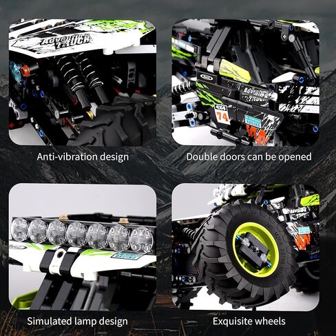 Mould King 18002 RC Climbing Car Building Kits for Boys, 1879 Pieces MOC Building Blocks 4X4 Off-Road Truck Model Sets, Stem Remote Control Car Bricks Toys for Kids in Saudi Arabia