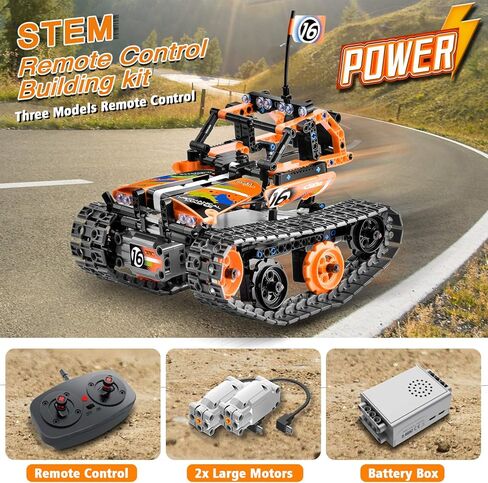 OASO Remote Control STEM Building Kit for Boys 8-12, 392 Pcs Science Learning Educational Building Blocks for Kids, 3 in 1 Tracked Racer RC Car/Tank/Robot Toys Gift Sets for Boys Girls in Kuwait