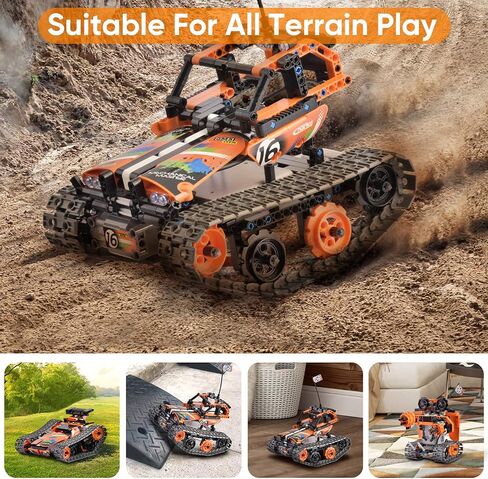 OASO Remote Control STEM Building Kit for Boys 8-12, 392 Pcs Science Learning Educational Building Blocks for Kids, 3 in 1 Tracked Racer RC Car/Tank/Robot Toys Gift Sets for Boys Girls in Kuwait