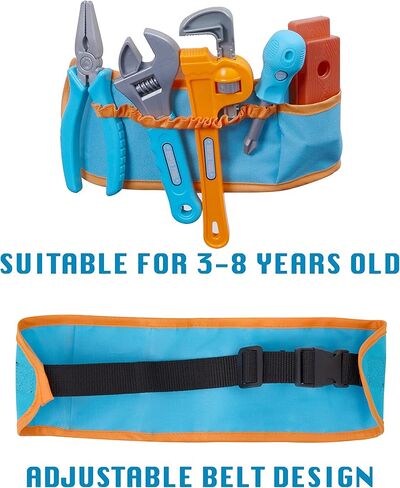 مجموعة أدوات الأطفال - لعبة بناء اللعب التظاهري مع حزام أدوات ومثقاب كهربائي، تعلم الأطفال الصغار باستخدام الحفار، تطوير المهارات الحركية الدقيقة، مجموعة أدوات للأولاد الذين تتراوح أعمارهم بين 3 و4 و5 و6 و7 سنوات in Kuwait
