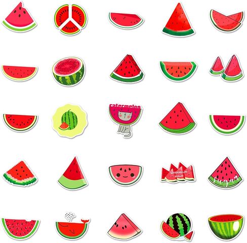 50 جهاز كمبيوتر شخصى ملصقات البطيخ - الصيف الفواكه السكر ملصق الفينيل للماء الشارات حزب تفضل للأطفال ملصقات لطيف Kawaii لزجاجات المياه الدراجات الأمتعة الكمبيوتر لوح التزلج سيارة دراجة نارية in Kuwait