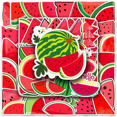 50 جهاز كمبيوتر شخصى ملصقات البطيخ - الصيف الفواكه السكر ملصق الفينيل للماء الشارات حزب تفضل للأطفال ملصقات لطيف Kawaii لزجاجات المياه الدراجات الأمتعة الكمبيوتر لوح التزلج سيارة دراجة نارية in Kuwait
