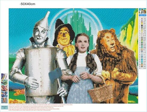 5D DIY Diamond Painting by Number Kits Wizard of Oz 16X20 Inch for Adults and Kids, Round Full Drill Rhinestone Cross Stitch Mosaic Art for Home Wall Decoration and Gift Option. in Kuwait