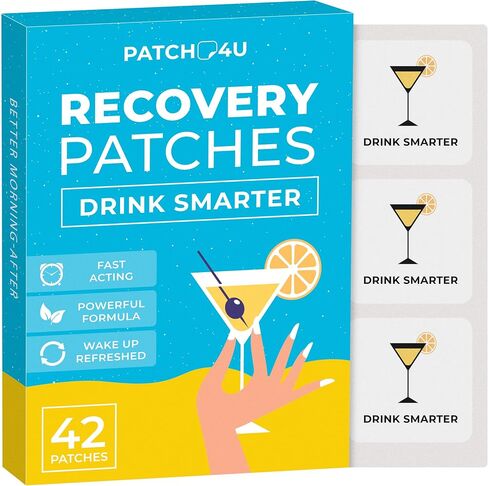 42 قطعة من رقعات الحفلات من PATCH4U - استيقظ منتعشًا ومفعمًا بالحيوية مع رقعة التعافي من المكونات الطبيعية بنسبة 100% - صديقة للبشرة ومقاومة للماء - ضعيها قبل الشرب - تركيبة صباحية محسنة in Saudi Arabia