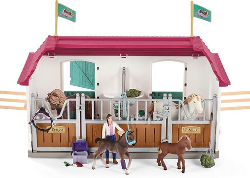 Schleich Horse Club Toys for Girls and Boys, Vet Visit in The Stable Horse Set with Accessories, 39 Pieces, Ages 5+ in Saudi Arabia