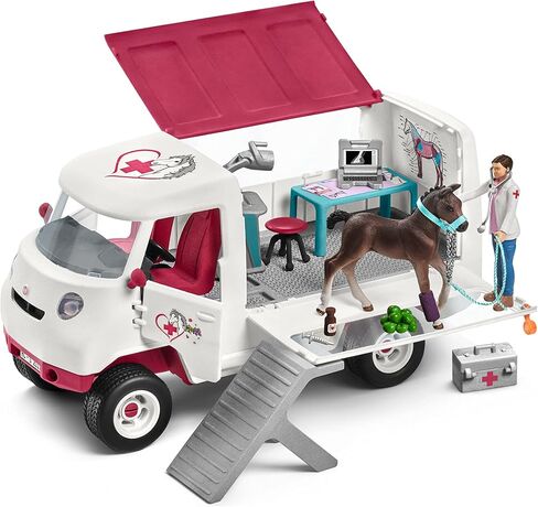 Schleich Horse Club Toys for Girls and Boys, Vet Visit in The Stable Horse Set with Accessories, 39 Pieces, Ages 5+ in Saudi Arabia