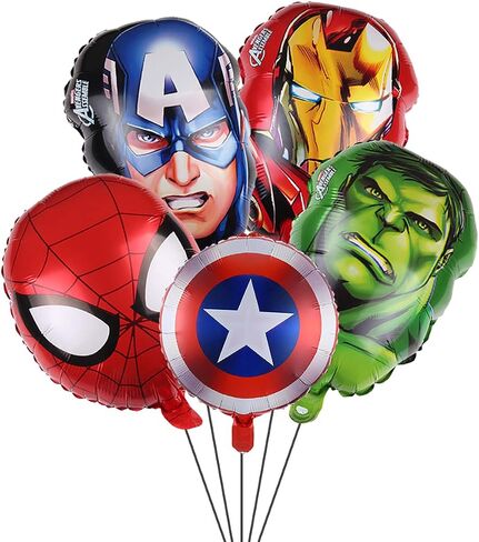 5PCS Aluminium Film Balloons for Superhero Avengers Party,for Superhero Birthday Party Supplies in Saudi Arabia