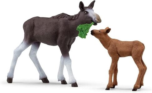 SCHLEICH 42603 Moose with Calf National Geographic Wild Life Toy Playset for Children Aged 3-8 Years in Saudi Arabia