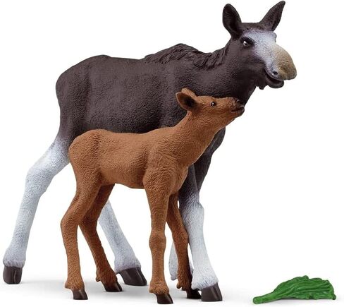 SCHLEICH 42603 Moose with Calf National Geographic Wild Life Toy Playset for Children Aged 3-8 Years in Saudi Arabia