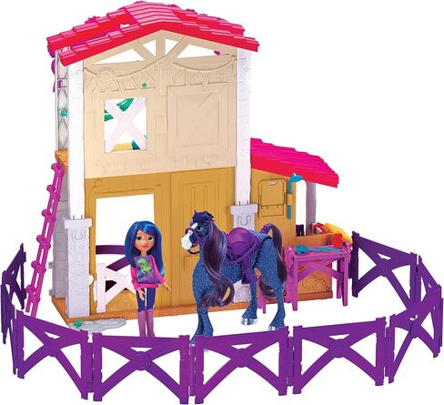 Winner's Stable Camp Clover Barn Playset, 33-Pieces, Extending Barn with Articulated Horse Figure and Small Doll, Kids Toys for Ages 3 Up by Just Play in Saudi Arabia