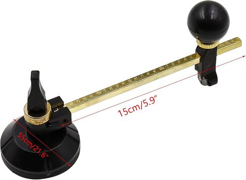 Circular Glass Cutter 30cm/ 11.8" Max.Round Dia Adjustable Compasses Type Suction Cup Cutter in Saudi Arabia