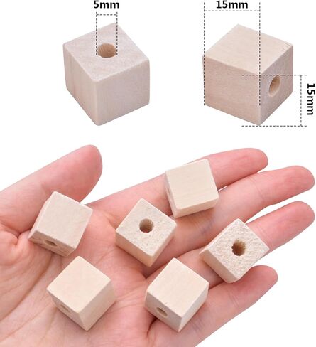 100 قطعة من مكعبات مربعة طبيعية غير مكتملة مصنوعة يدويا من الخشب والخشب للحرف اليدوية وديكورات المنزل in Kuwait