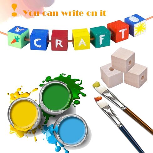 100 قطعة من مكعبات مربعة طبيعية غير مكتملة مصنوعة يدويا من الخشب والخشب للحرف اليدوية وديكورات المنزل in Kuwait