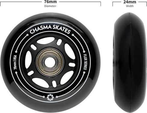 عجلات ريبستيك 85A من شاسما سكيتس فلوكس 2 مقاس 76 ملم للوحة العجلات ريب سيرف ولوح ويف ريب ستيك او عجلات عربة كريزي كارت، عبوة من قطعتين مع محامل in Kuwait