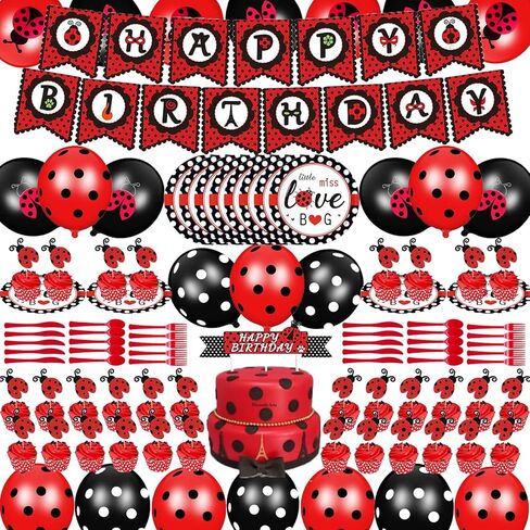 110 قطعة من لوازم حفلات الخنفساء لـ 20 طفلاً، تتضمن ديكورات حفلات أعياد الميلاد الكرتونية لافتات وغطاء للكيك وغطاء للكب كيك وأطباق وأدوات مائدة وبالونات ومستلزمات حفلات الخنفساء للأطفال والمشجعين in Kuwait