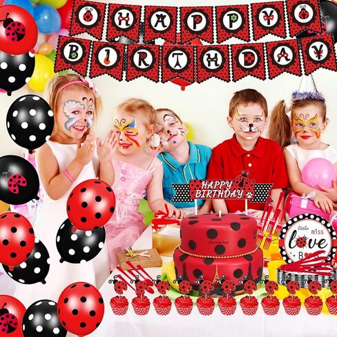 110 قطعة من لوازم حفلات الخنفساء لـ 20 طفلاً، تتضمن ديكورات حفلات أعياد الميلاد الكرتونية لافتات وغطاء للكيك وغطاء للكب كيك وأطباق وأدوات مائدة وبالونات ومستلزمات حفلات الخنفساء للأطفال والمشجعين in Kuwait