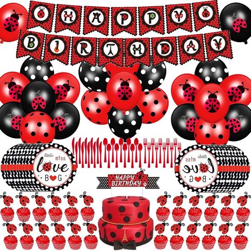 110 قطعة من لوازم حفلات الخنفساء لـ 20 طفلاً، تتضمن ديكورات حفلات أعياد الميلاد الكرتونية لافتات وغطاء للكيك وغطاء للكب كيك وأطباق وأدوات مائدة وبالونات ومستلزمات حفلات الخنفساء للأطفال والمشجعين in Kuwait