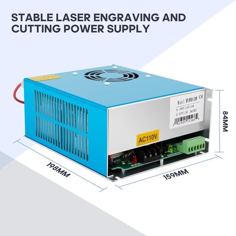 FAHKNS 80W Laser Power Supply for CO2 Laser Tubes, DY10-80W Laser Engraver Power Supply for 110V RECI W1/Z1/S1 CO2 Laser Tube in Kuwait