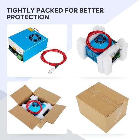FAHKNS 80W Laser Power Supply for CO2 Laser Tubes, DY10-80W Laser Engraver Power Supply for 110V RECI W1/Z1/S1 CO2 Laser Tube in Kuwait