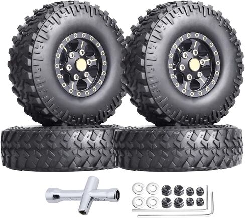 عجلات وإطارات Hobbypark Brass 1.0 Beadlock لـ Traxxas TRX4M ترقيات الأجزاء المحورية SCX24 1/24 RC استبدال الزاحف (4 عبوات) (Tpye A) in Saudi Arabia