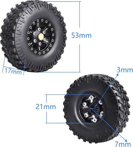 عجلات وإطارات Hobbypark Brass 1.0 Beadlock لـ Traxxas TRX4M ترقيات الأجزاء المحورية SCX24 1/24 RC استبدال الزاحف (4 عبوات) (Tpye A) in Saudi Arabia