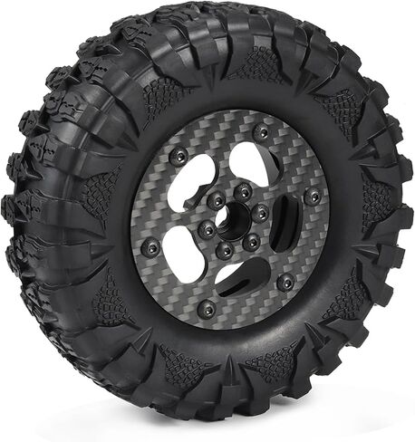 2.2 عجلات خرز 4 قطع من إطارات عجلات من ألياف الكربون لحفارات الغشاش 1/10 RC Capra SCX10 Pro TF2 Element Enduro TRX4 ملحقات ترقيات (ألياف الكربون 2.2 عجلات خرز C) in Saudi Arabia