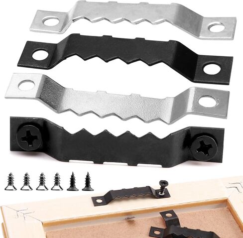 120 Pack Sawtooth Picture Hangers with 240 Screws, Large Picture Frame Hanging Kit, Canvas Hangers, Picture Hanging Hooks for Paintings, Artwork, Home Decor in Kuwait