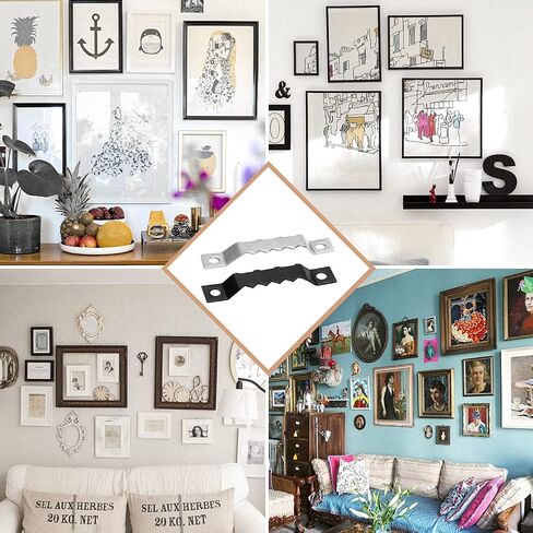 120 Pack Sawtooth Picture Hangers with 240 Screws, Large Picture Frame Hanging Kit, Canvas Hangers, Picture Hanging Hooks for Paintings, Artwork, Home Decor in Kuwait