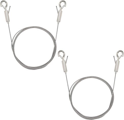 2PACK Adjustable Picture Hanging Wire Hooks 2m x1.5mm, Wire for Hanging Christmas Decoration Pictures, Heavy Duty Stainless Steel Wire Rope with Loop and Hook for Hanging Mirror, Lamp, Flowerpot in Saudi Arabia