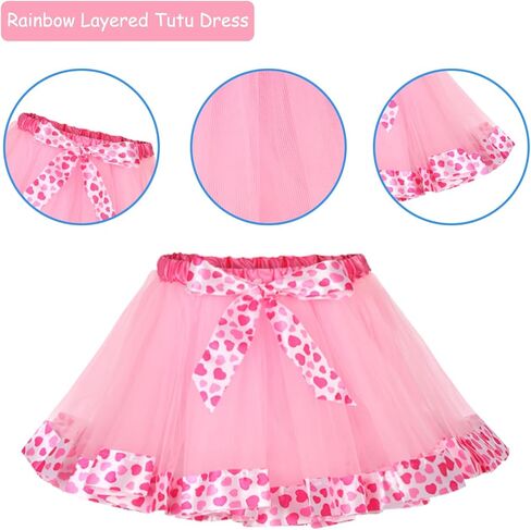 QUJQOM Costume Outfit Girls Kids Birthday Princess Tutu Dress with Necklace Earring in Kuwait