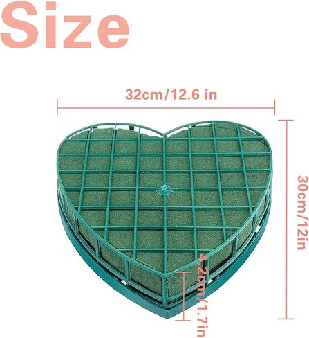 قطعتان من الطوب الزهري على شكل قلب للزفاف، مكعبات إسفنجية زهرية مقاس 12 * 13 بوصة مع صينية كأس شفط لبائع الزهور لتزيين سيارة الزفاف لوازم ترتيب الزهور in Kuwait