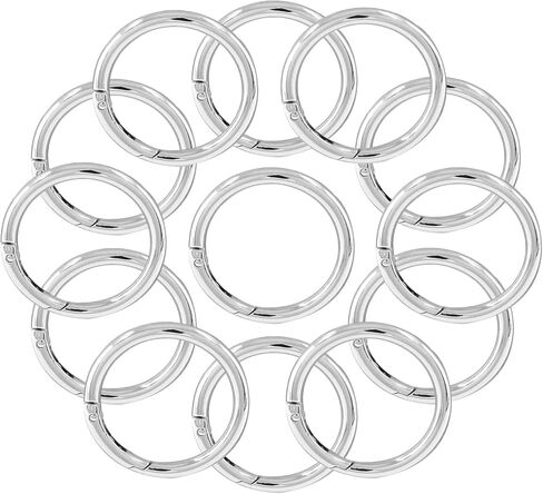 Unlorspy 20 Pcs Spring O Rings, Zinc Alloy Round Metal Split Rings, Round Carabiner Snap Clip for Key Chains, Bag, Purse (Gun Black, 25mm/1 inch Inner Dia) in Kuwait