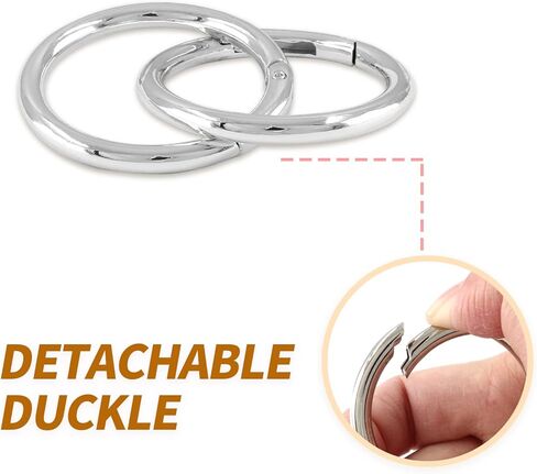 Unlorspy 20 Pcs Spring O Rings, Zinc Alloy Round Metal Split Rings, Round Carabiner Snap Clip for Key Chains, Bag, Purse (Gun Black, 25mm/1 inch Inner Dia) in Kuwait