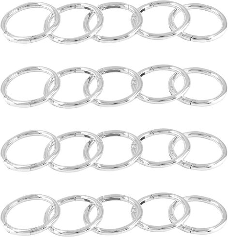 Unlorspy 20 Pcs Spring O Rings, Zinc Alloy Round Metal Split Rings, Round Carabiner Snap Clip for Key Chains, Bag, Purse (Gun Black, 25mm/1 inch Inner Dia) in Kuwait