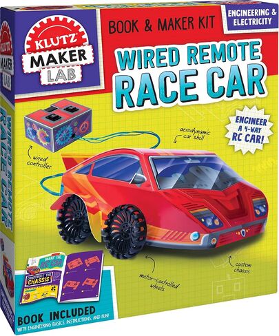 KLUTZ Wired Remote Race Car: Maker Lab STEM Kit, 9.8" x 2.5" x 11.8" in Saudi Arabia